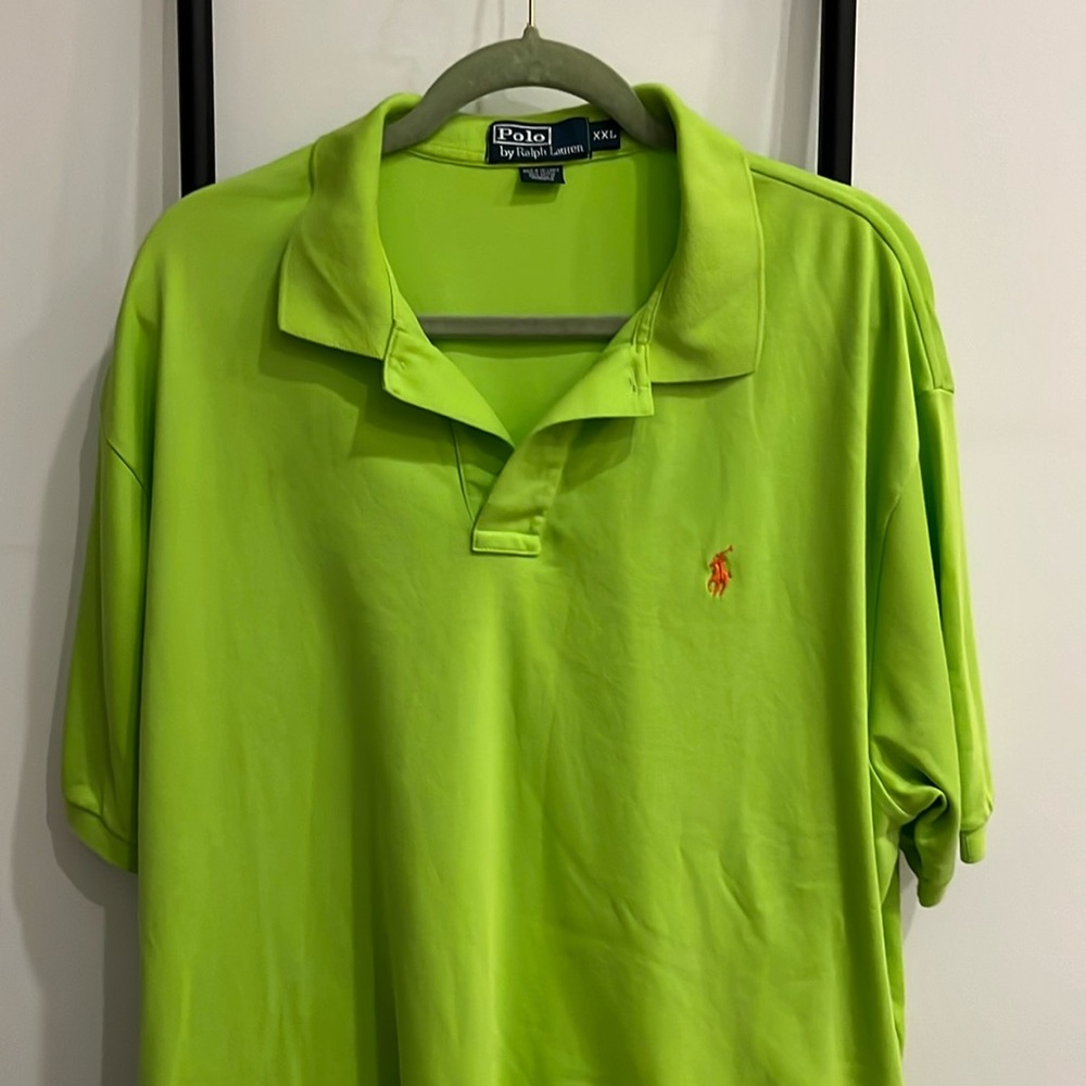 Polo Ralph Lauren Cotton Bright Green Polo Men Size XXL